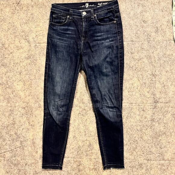 7 For All Mankind Denim - 7 For All Mankind Ankle Gwenevere Skinny Jeans Women's 26 Blue High Waist